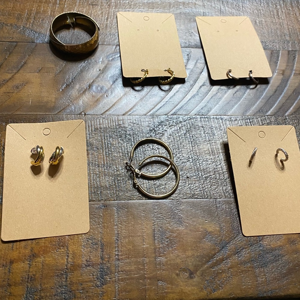 Lot of 6 Hoops Earrings Pierced Jewelry